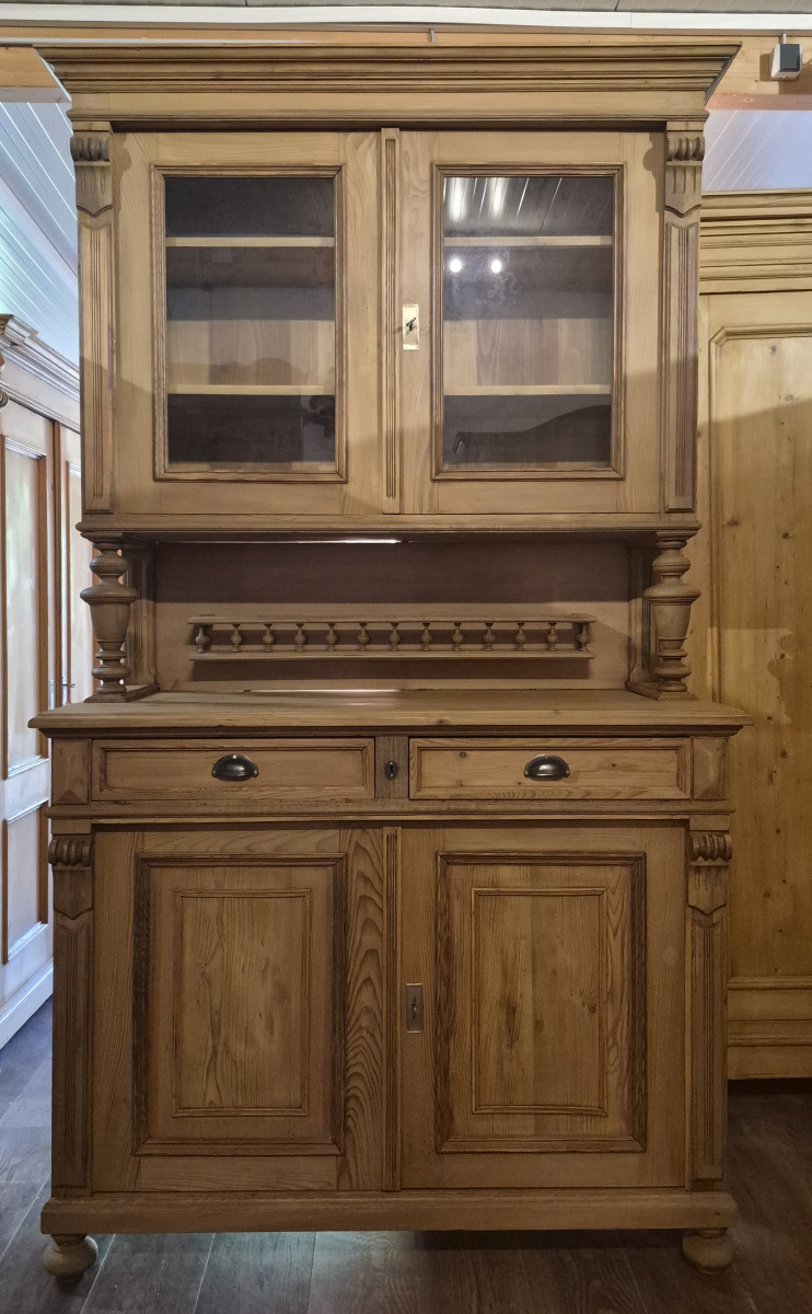 Antikes Küchenbuffet aus Weichholz um 1880